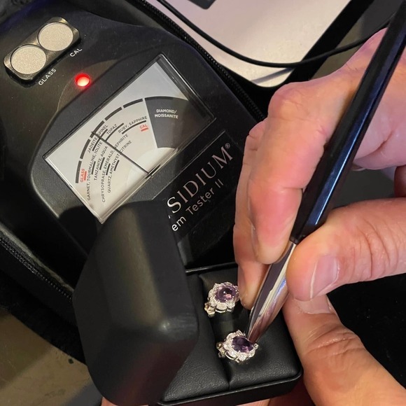 Vintage Joseph Cleary Silver Gemstone Earrings Signed JC 925 - Picture 8 of 9